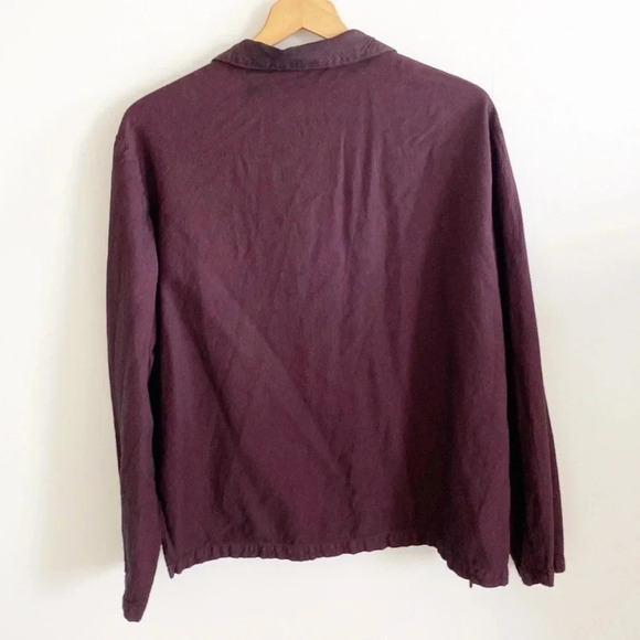 CP shades vintage burgundy textured lightweight button down shacket top - Picture 6 of 8